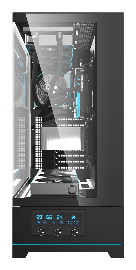 DARKFLASH DY451L PRO Midi-Tower Case with window and RGB lighting, Black