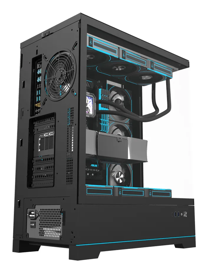 DARKFLASH DY451L PRO Midi-Tower Case with window and RGB lighting, Black