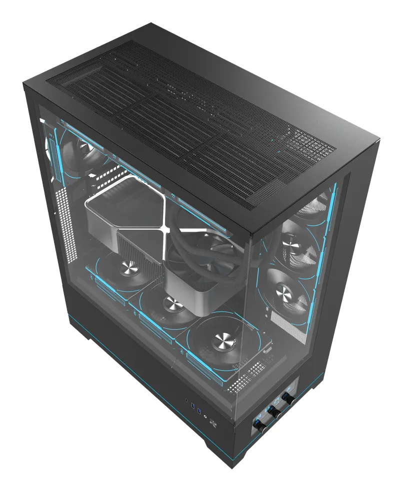 DARKFLASH DY451L PRO Midi-Tower Case with window and RGB lighting, Black