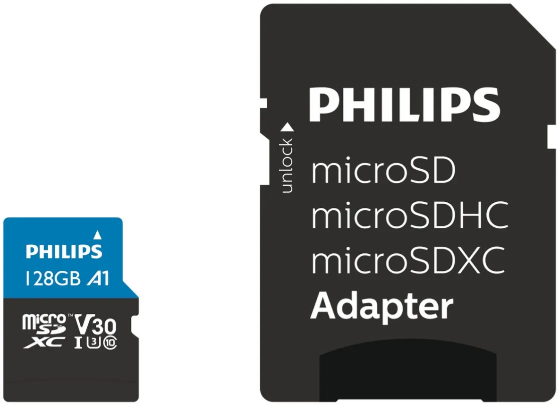Philips Micro SDXC Card 128GB Class 10 UHS-I U3 incl. Adapter