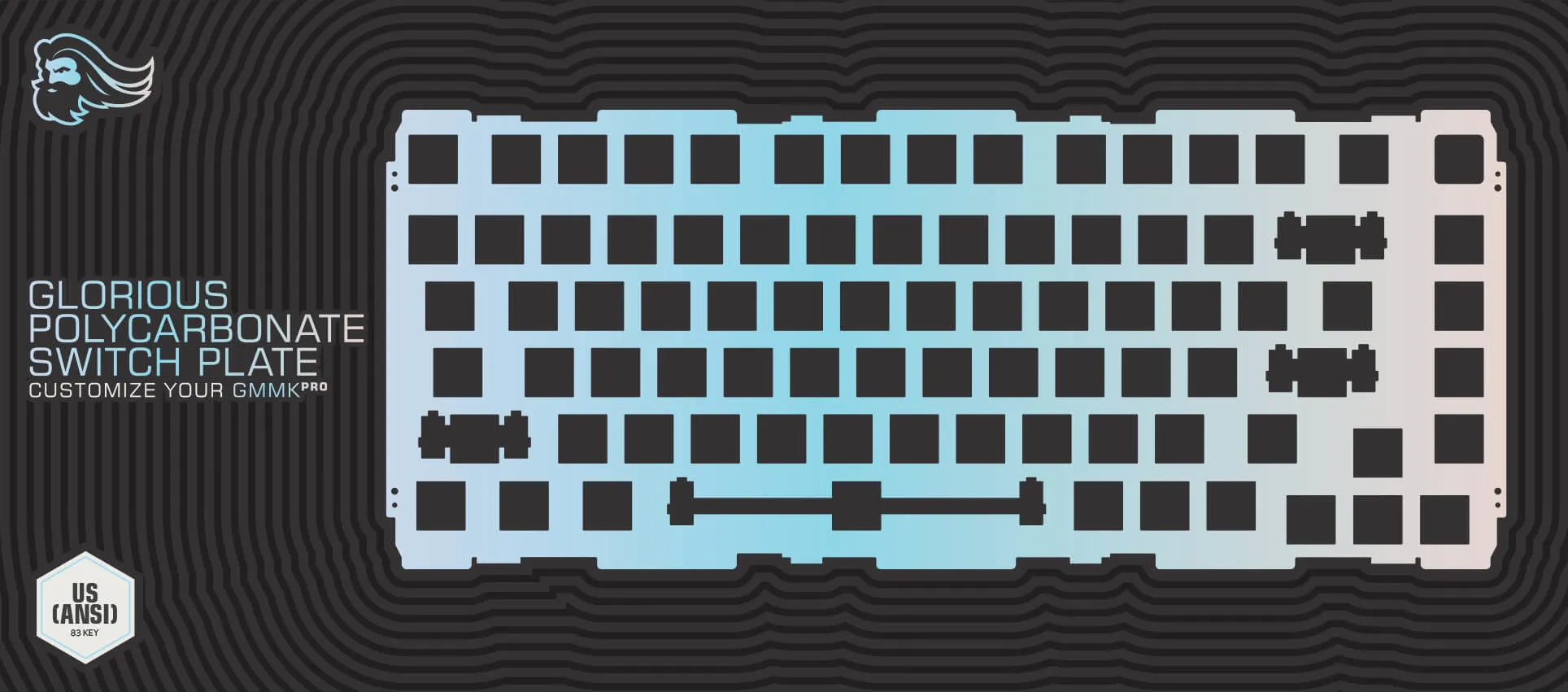 Glorious GMMK Pro 75% - Polycarbonate Switch Plate ANSI