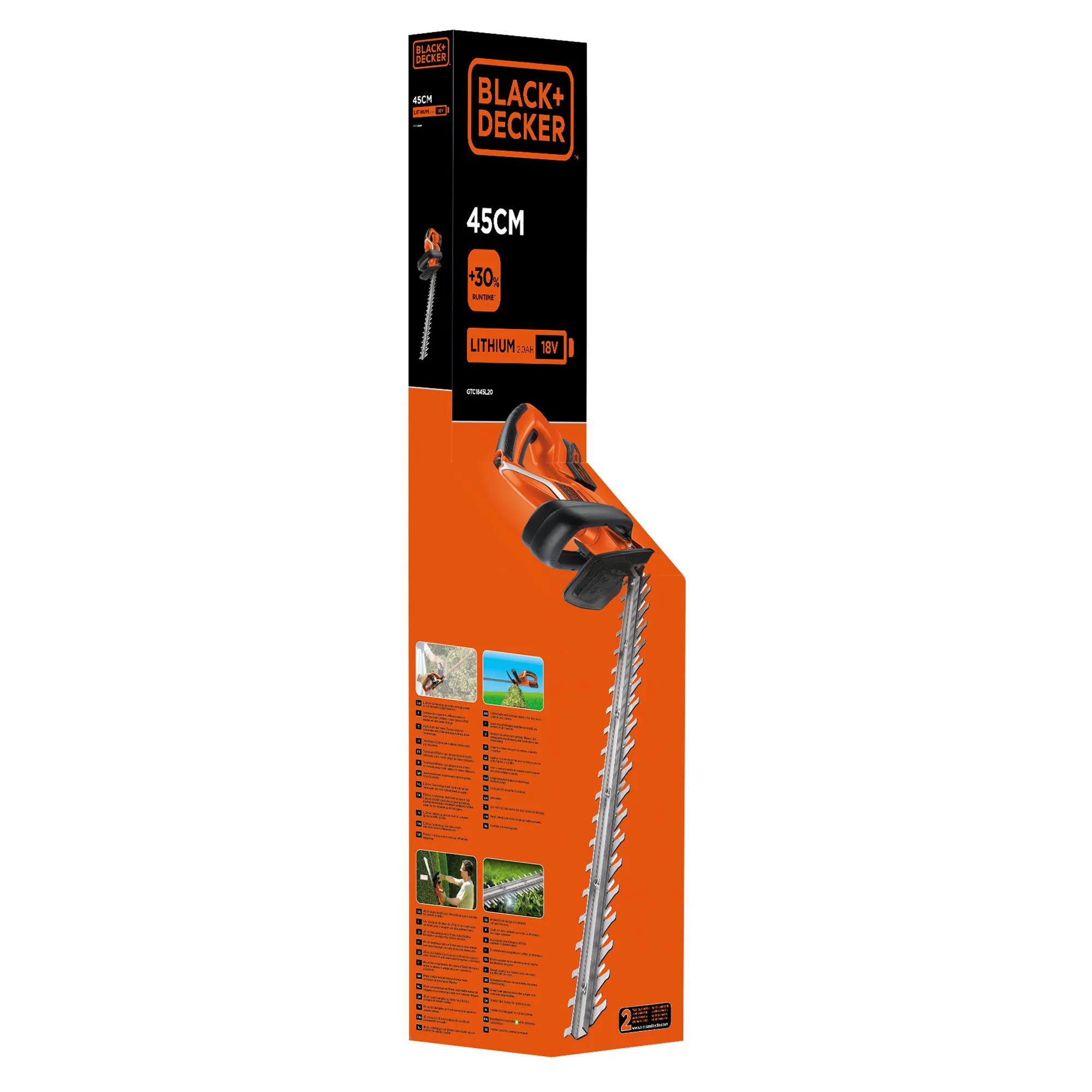 BLACK+DECKER GTC1845L20-QW Cordless Hedge Trimmer, 18V, 45 cm