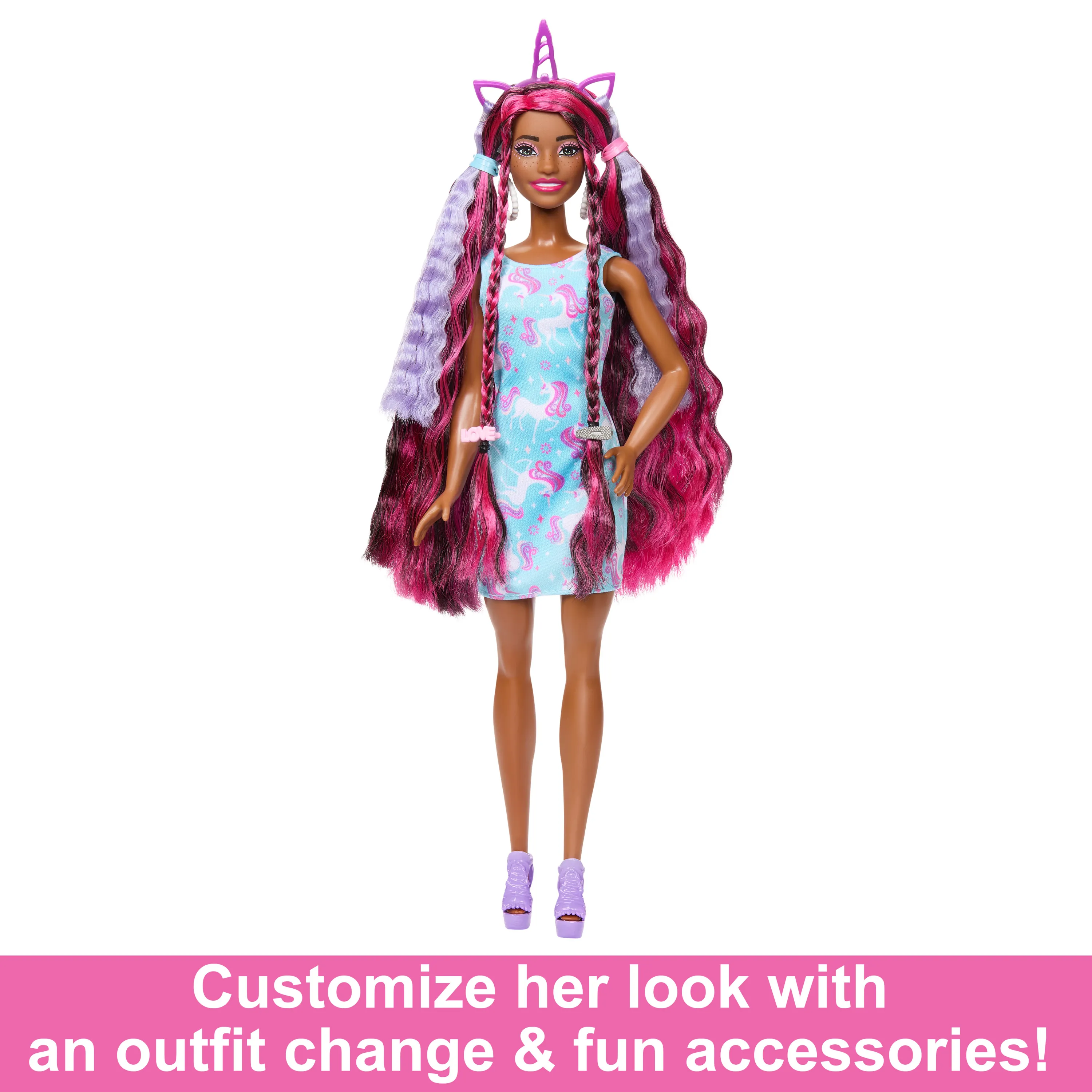 Mattel Barbie Totally Hair doll with unicorn outfit