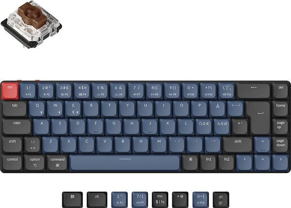 Keychron K7 Pro, QMK/VIA, RGB, Aluminium, Hot Swap 65%, Gateron Low Profile Brown - wireless gaming keyboard