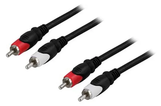 DELTACO Ljudkabel, 2xRCA ha - ha, 5m