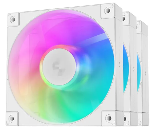 Deepcool FD12 ARGB 3in1 120mm - chassi fläkt, Vit, 3st