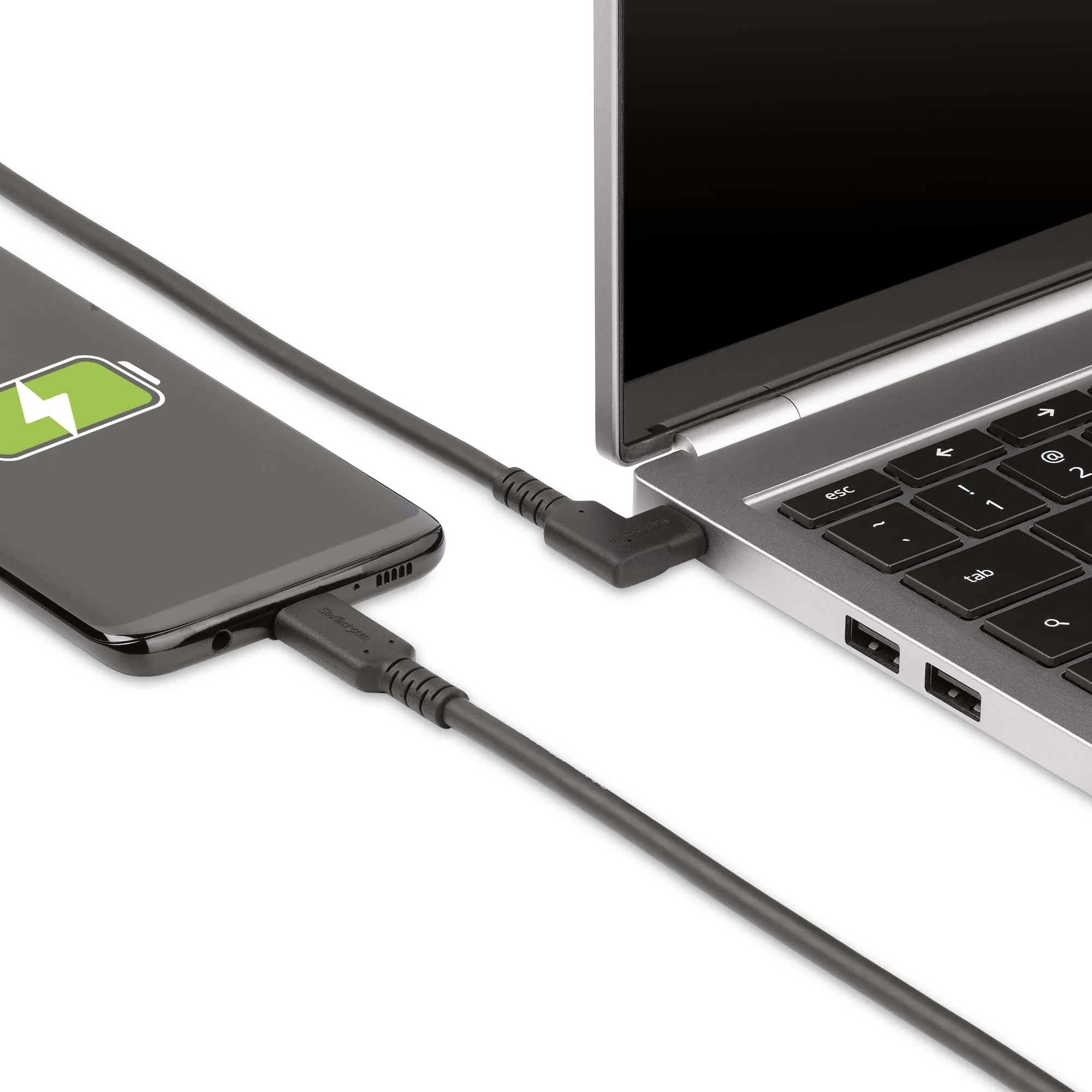 RUGGED RIGHT ANGLE USB-C CABLE - USB C TO C CABLE - 90 DEGREES