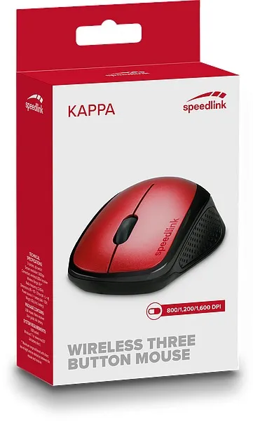Speedlink Kappa -langaton hiiri, Musta/Punainen