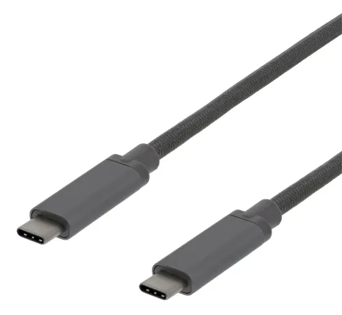 Deltaco USB-C kabel, 60 W, 1 m, gr&aring;