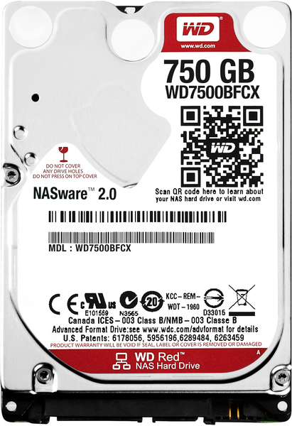 Western Digital 750GB Red, 2.5", 16MB - HDD-levy