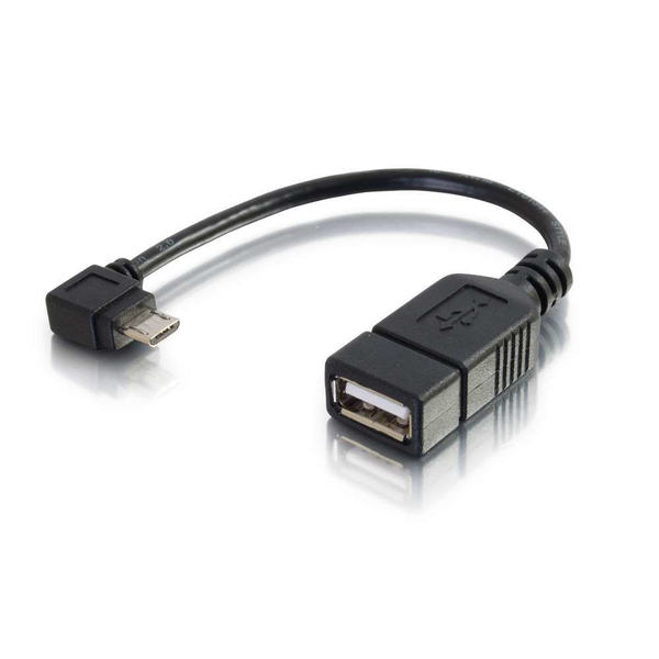 C2G Mobile Device USB Micro-B to USB Device OTG Adapter Cable - USB sovitin - USB (uros) to Micro-USB Type B (naaras) - 15 cm - musta