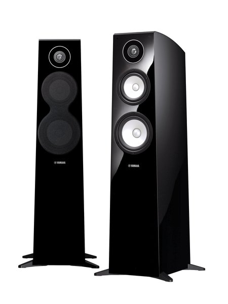 Bundle YAMAHA NS-F700PB floor standing speaker 3-way bass reflex piano black X2