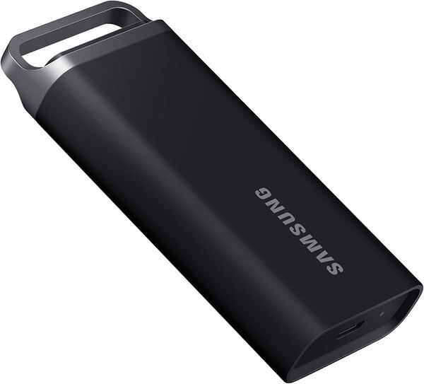 Samsung T5 EVO 8TB External SSD with USB 3.2 Gen 1 (USB-C), Portable, Hardware Encryption, Password Protection, Shock Resistant, for console gaming, Black