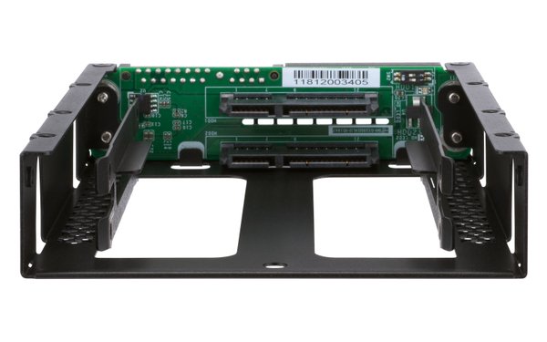 QNAP 3.5in SATA to dual 2.5in SATA drive adapter up to 9.5mm 2.5in drive height support hardware RAID 0/1 JBOD Individual disk modes