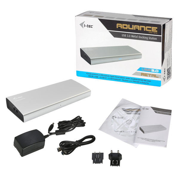 I-TEC METAL DOCKING STATION USB 3.0 1XDVI-I 1X HDMI OR DP