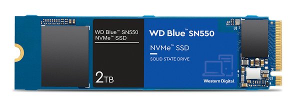 WD Blue SN550 2 TB, NVMe, PCIe 3.0, M.2 2280 - SSD