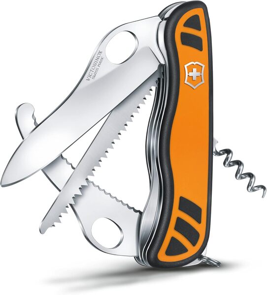 Victorinox Hunter XT Grip Pocket Knife, Orange/Black, 111 mm