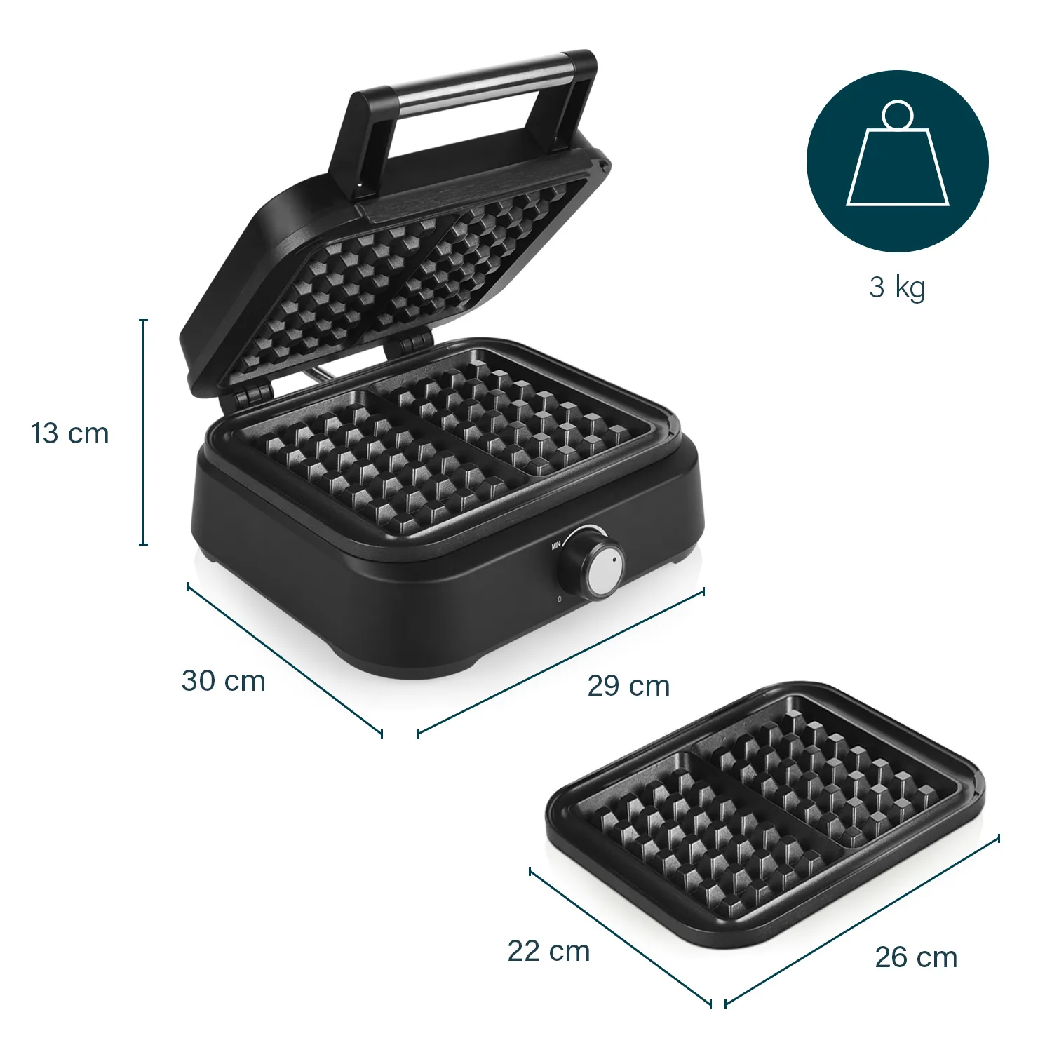 Princess waffle maker (Belgian) 132398 black -belgialainen vohvelirauta