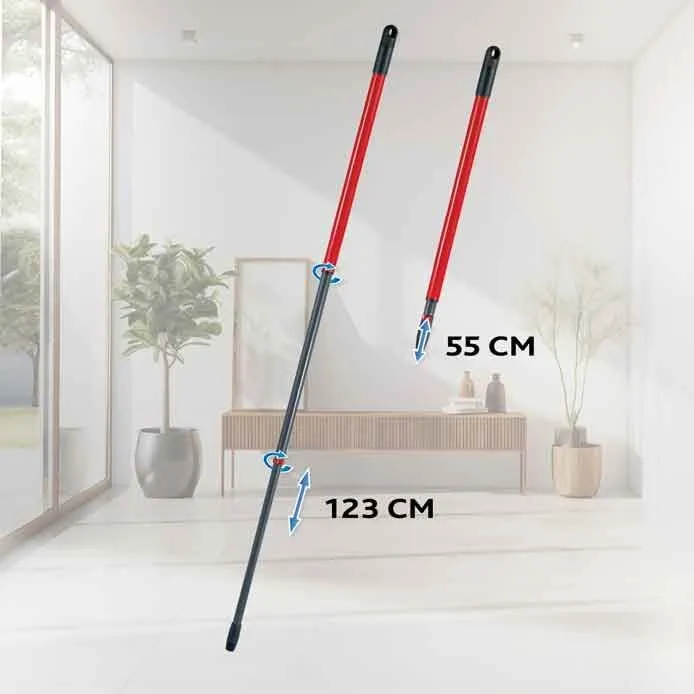 Vileda H2Pro Spin Mop moppsystem med hink med tv&aring; kammare, Mikrofiber, Svart, Bl&aring;, R&ouml;d