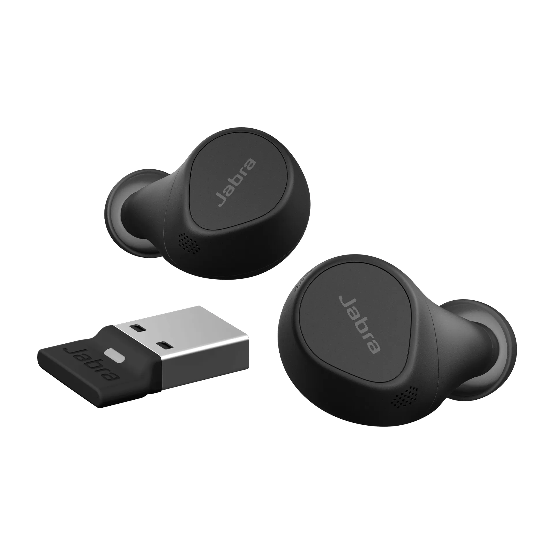 Jabra Evolve2 Buds UC Wireless Earbuds with USB-A adapter, Black