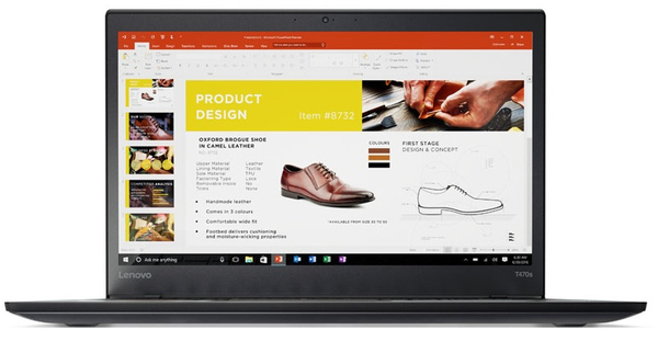 Lenovo 14" ThinkPad T470s, 256GB, Win 10 Pro - kannettava, musta
