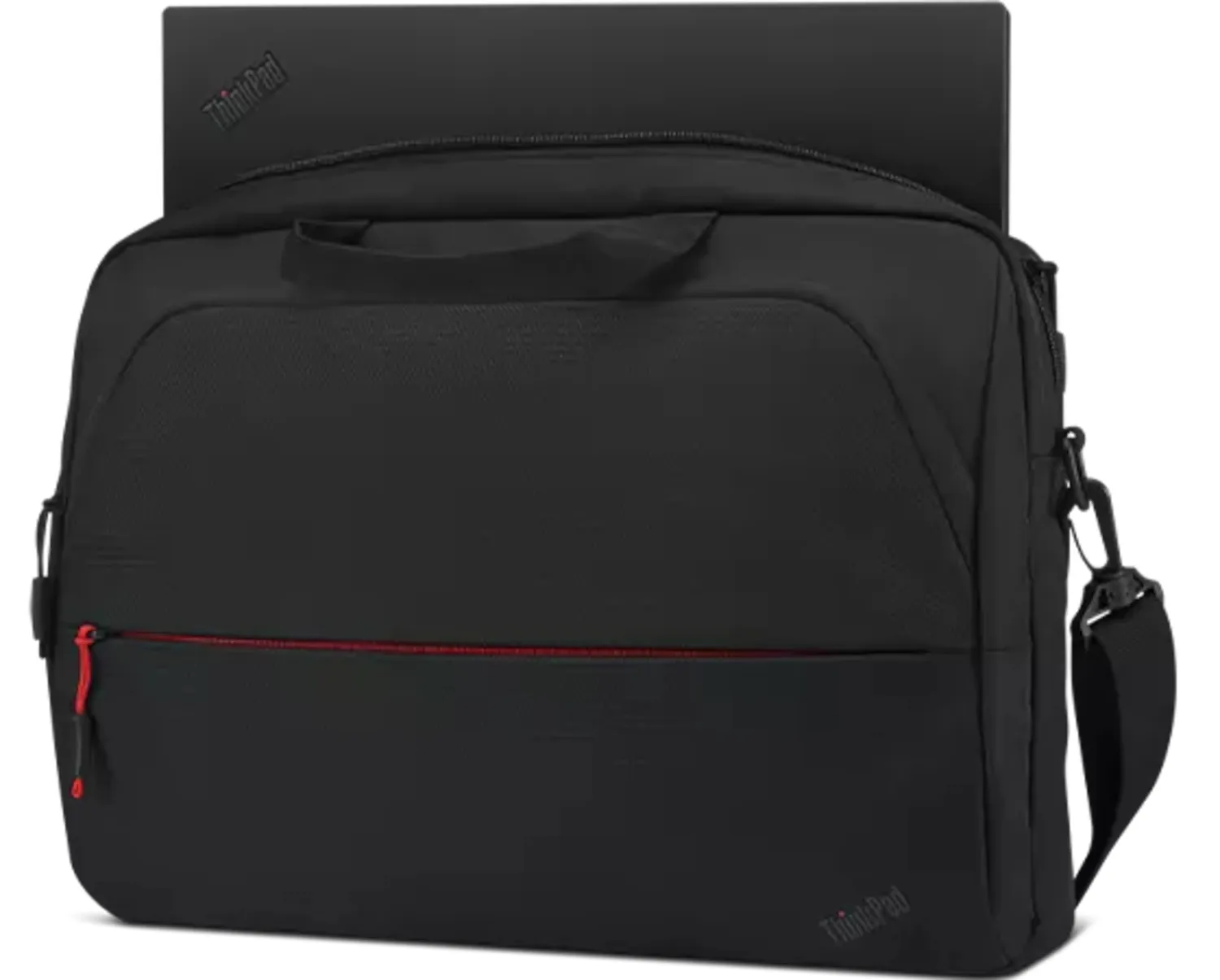 Lenovo ThinkPad Essential Topload (Eco) - Kannettavan tietokoneen kantolaukku - 13" - 14" - musta punaisin tehostein malleihin IdeaPad 1 14, ThinkPad E14 Gen 4,