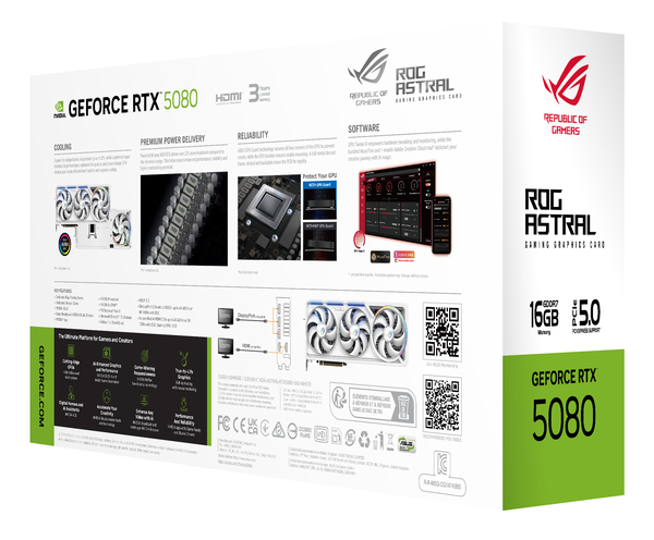 Asus GeForce RTX 5080 ROG Astral Gaming White16GB - Graphics card