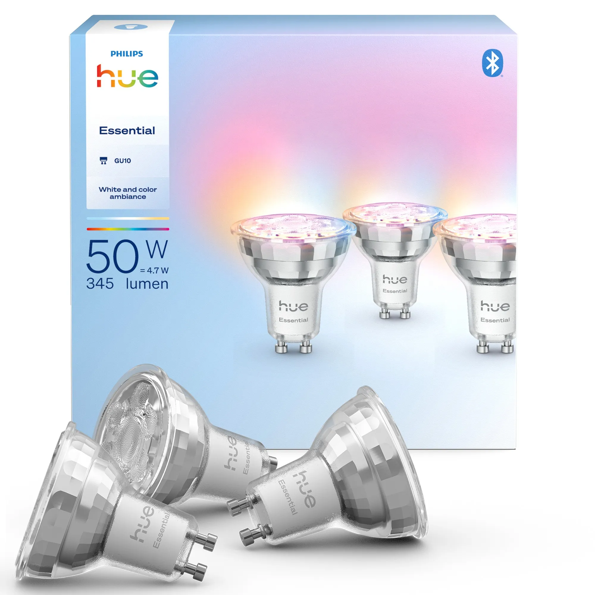 Philips Hue Essential GU10 -kohdelamppu 3 KPL