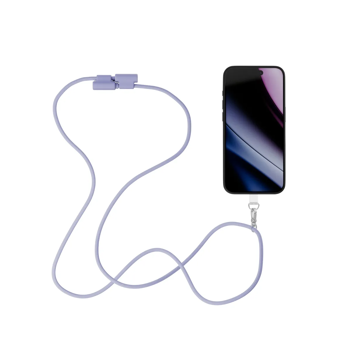 Epico Phone Lanyard USB-C cable, 60W, 1.45 m, Purple, 2 pcs