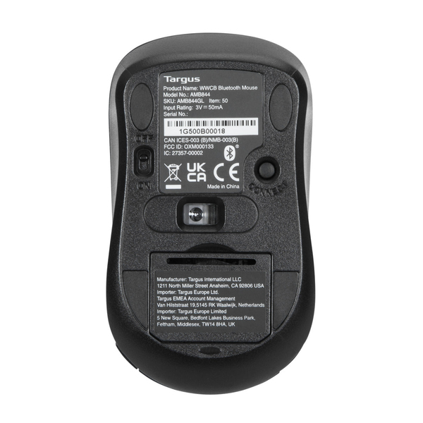 Targus WWCB - Hiiri - works with chromebook - optinen - 3 painiketta - langaton - Bluetooth 5.2 - musta