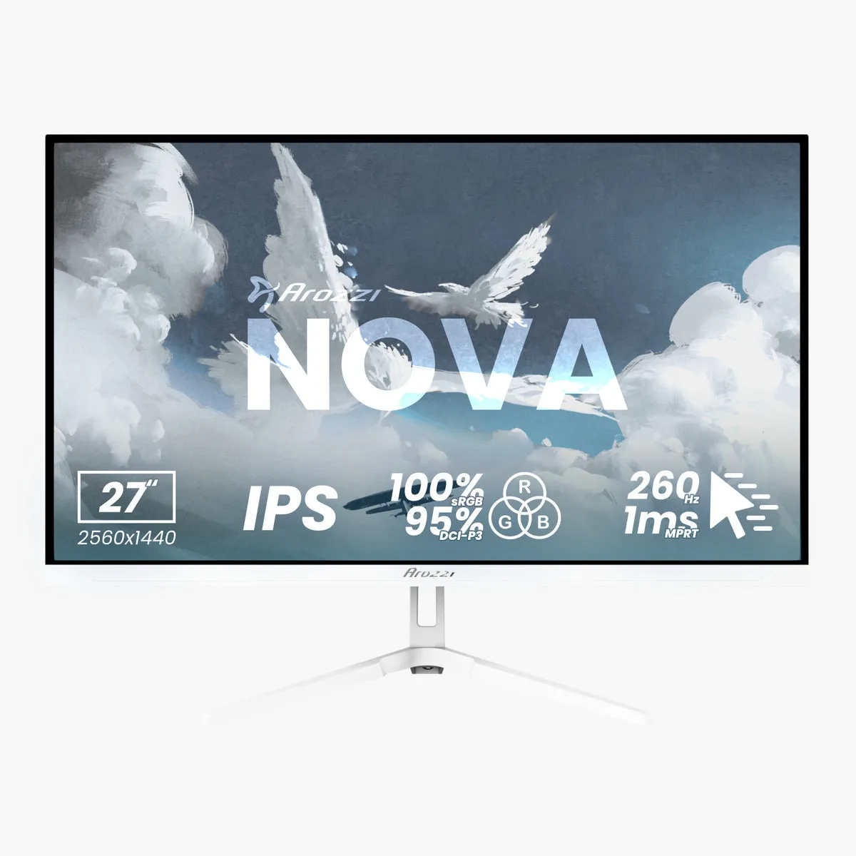 Arozzi Nova 27" QHD, IPS, 260Hz, HDR Gaming Monitor
