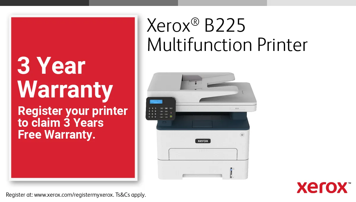 Xerox B225 A4 -mustavalkolasermonitoimilaite