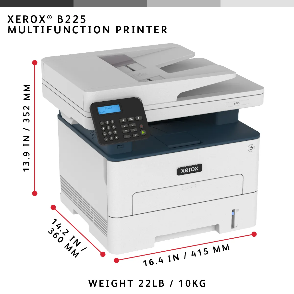 Xerox B225 A4 - allt-i-ett monolaserskrivare