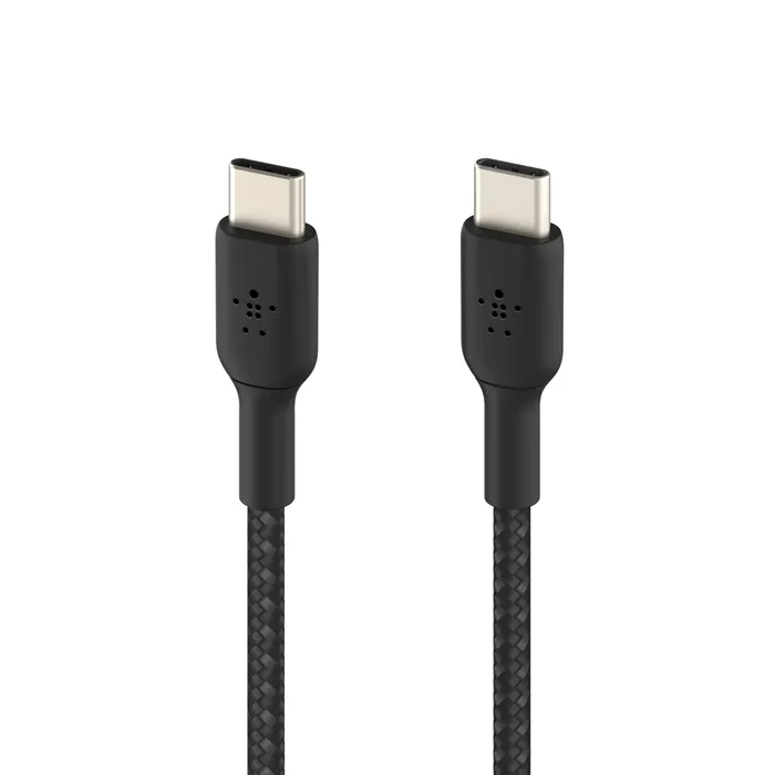 Belkin BoostCharge Punottu USB-C - USB-C -kaapeli, 0.15m, Musta