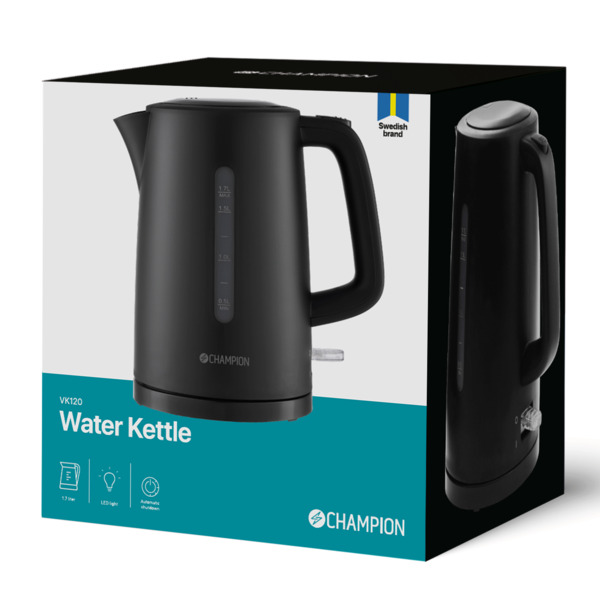 Champion VK120 kettle, 1.7L, 2200W, Matte Black