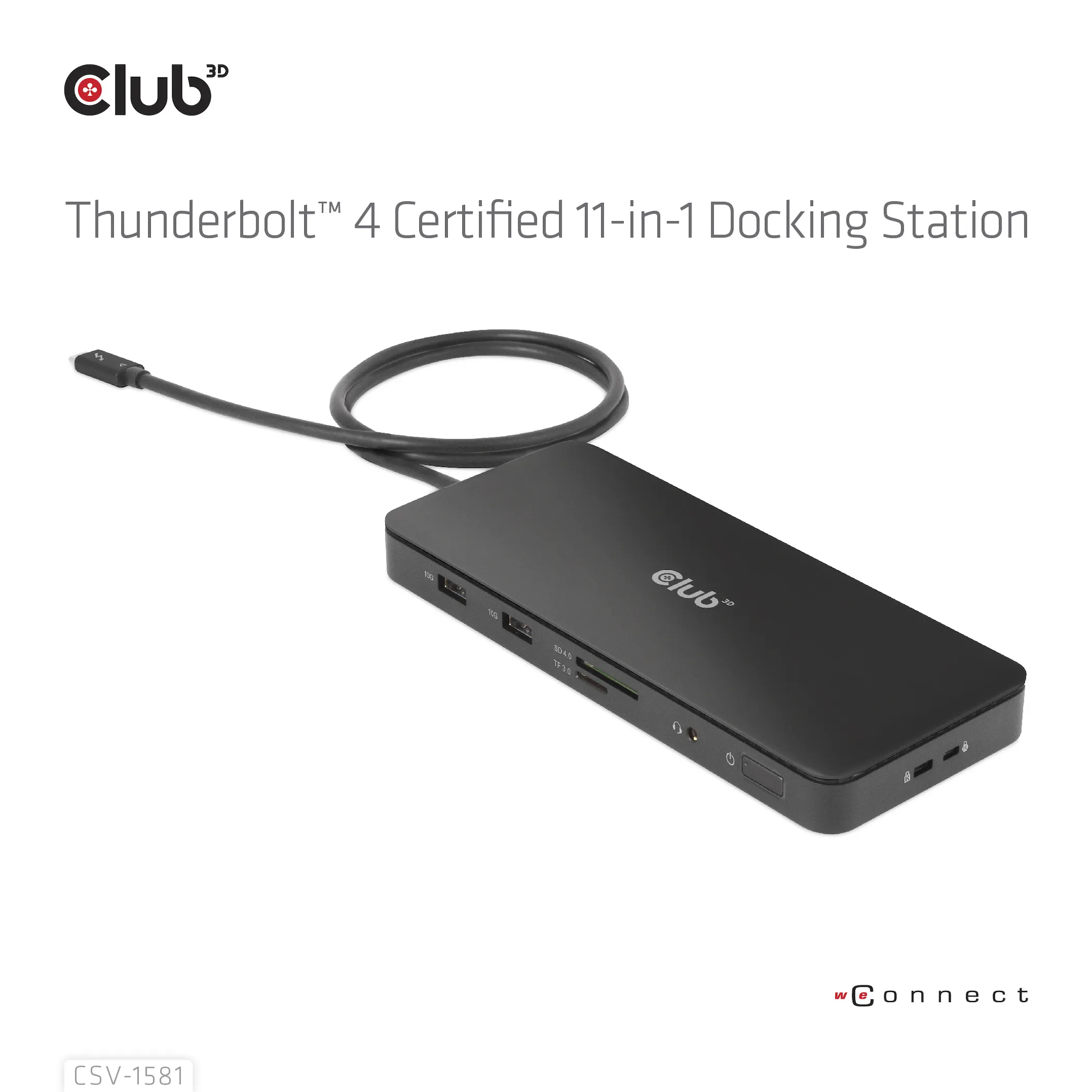Club 3D Thunderbolt 4 11-in-1 - docking station, Black