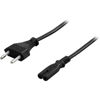DELTACO ojordad apparatkabel, rak CEE 7/16 - rak IEC C7, 5m, svart