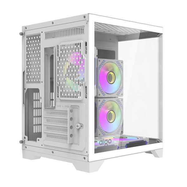 DARKFLASH FT350 Mini-Tower Case with window and RGB lighting, White