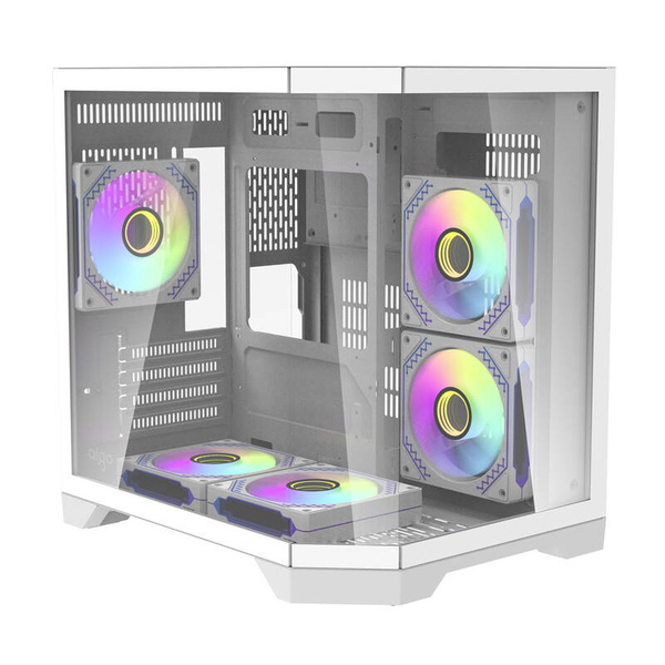 DARKFLASH FT350 Mini-Tower Case with window and RGB lighting, White