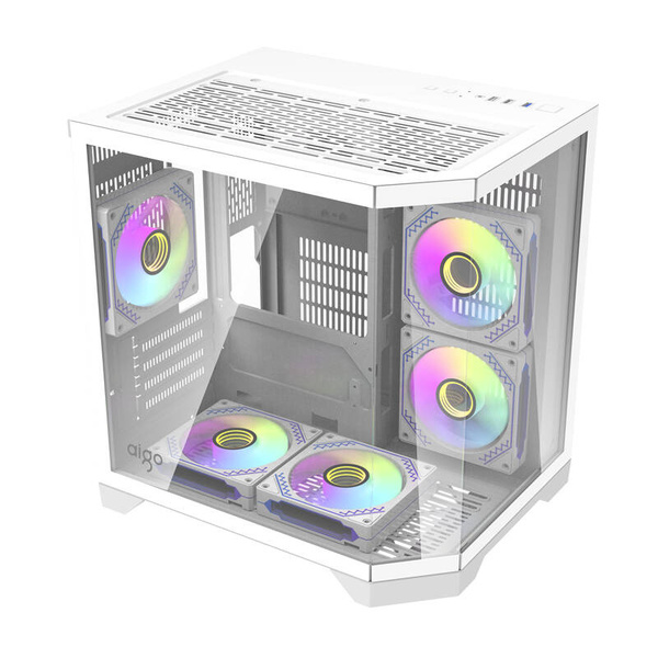 DARKFLASH FT350 Mini-Tower Case with window and RGB lighting, White
