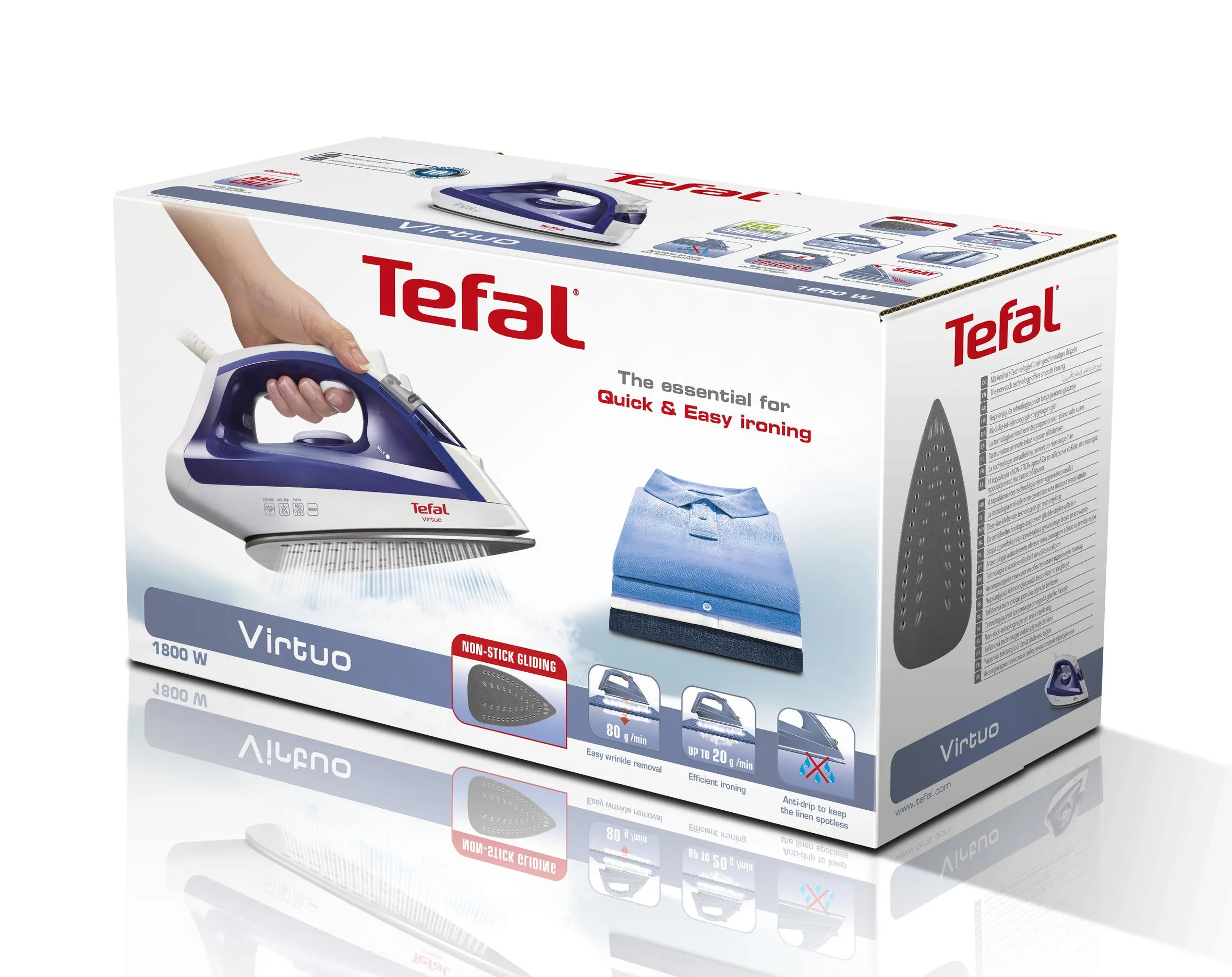 Tefal Virtuo FV1711 - Steam iron, Violet, White