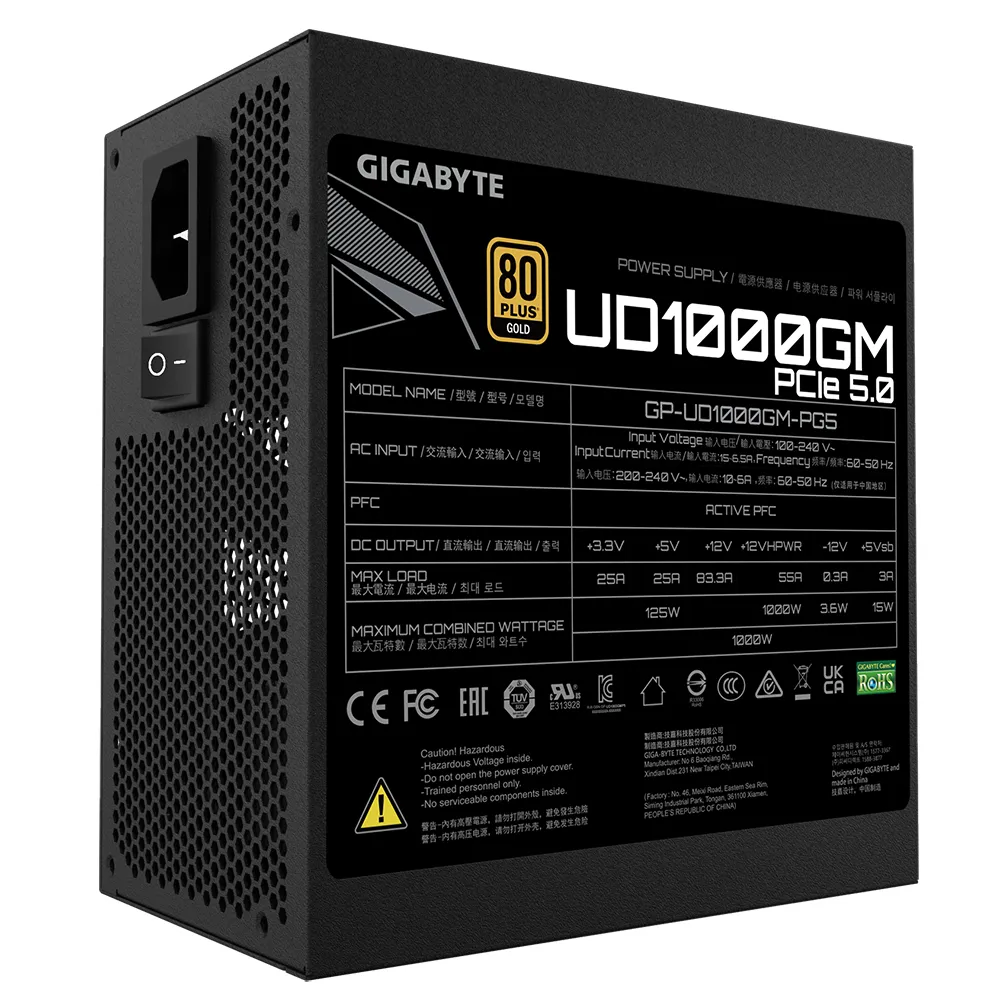 Gigabyte UD1000GM PG5 1000W - power supply, 80 Plus Gold