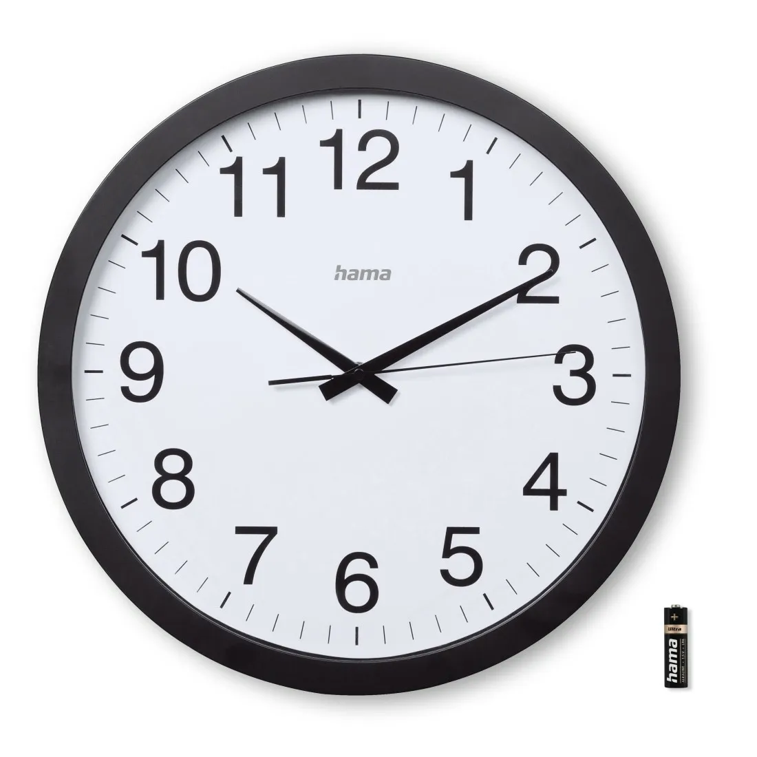 HAMA Aruba sein&auml;kello 40 cm, mustavalkoinen