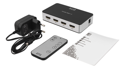 Premium 3-ports HDMI-switch, IR-fj&auml;rrkontroll, Ultra HD i 60Hz, svart