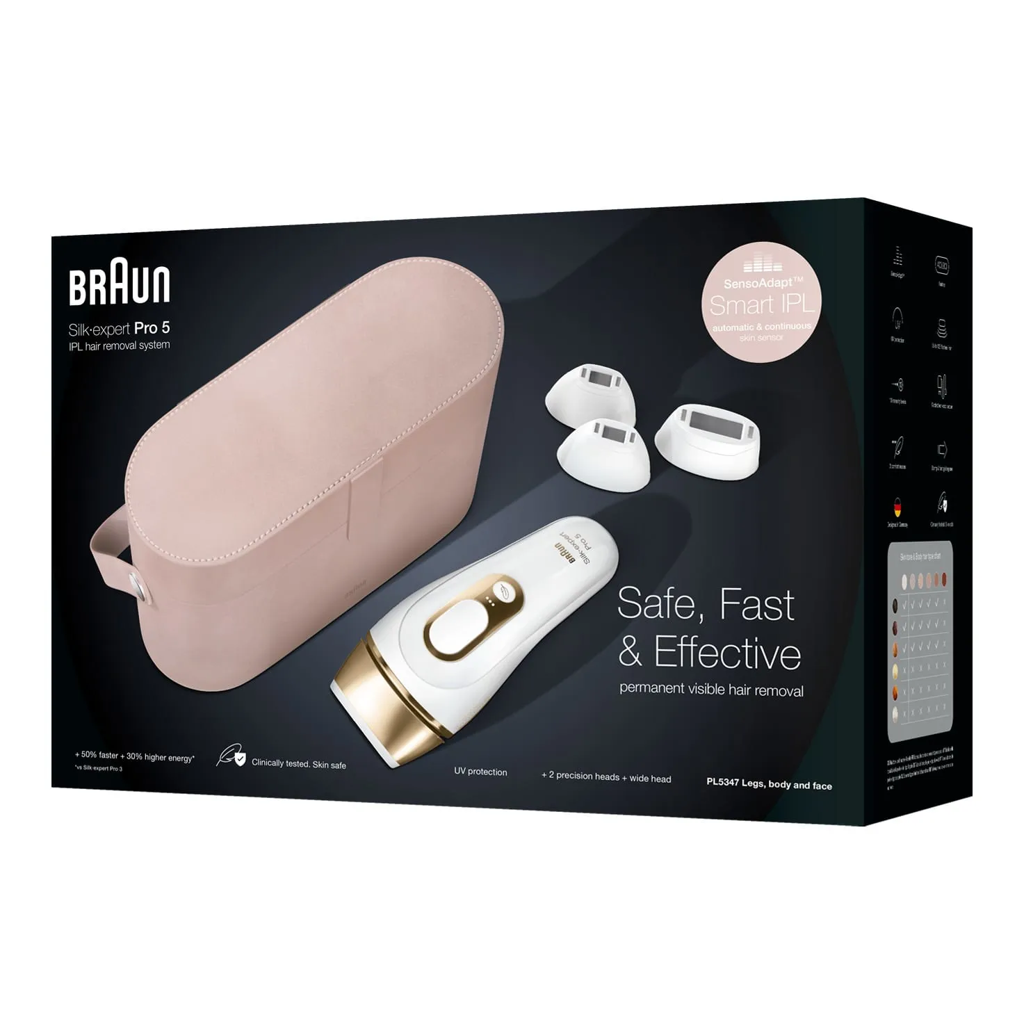 Braun Silk-expert Pro IPL PL5347 -IPL-laite, valkoinen/kultainen
