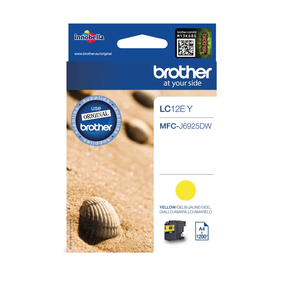 Brother LC12EY-mustekasetti, 24 ml, keltainen