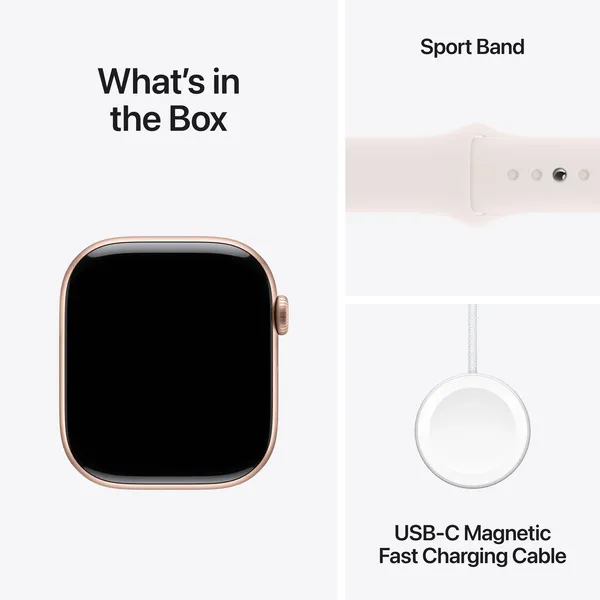 APPLE Watch Series 10 GPS + Cellular 46mm Rose Gold Aluminium Case with Light Blush Sport Band - M/L