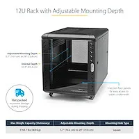 12U 36IN SERVER RACK CABINET 12U 36IN SERVER RACK CABINET