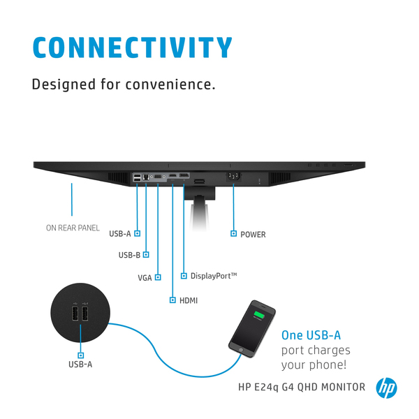 HP 24&quot; E24q G4, QHD, IPS - sk&auml;rm