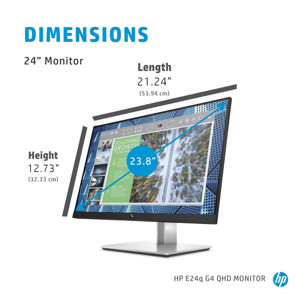 HP 24&quot; E24q G4, QHD, IPS - sk&auml;rm